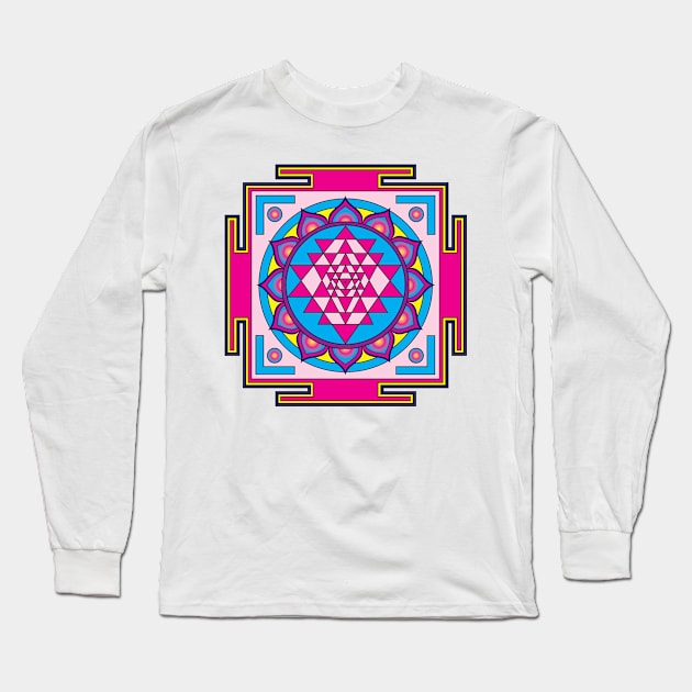 Sri Yantra Mandala Long Sleeve T-Shirt by GalacticMantra